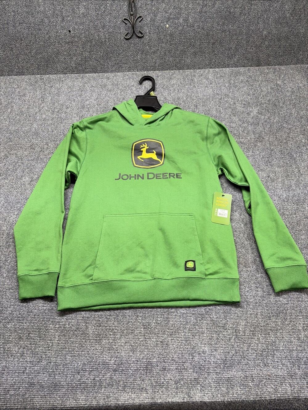 NWT John Deere Graphic Hoodie Boys Size XL 14/16Green Long Sleeve Pullover
